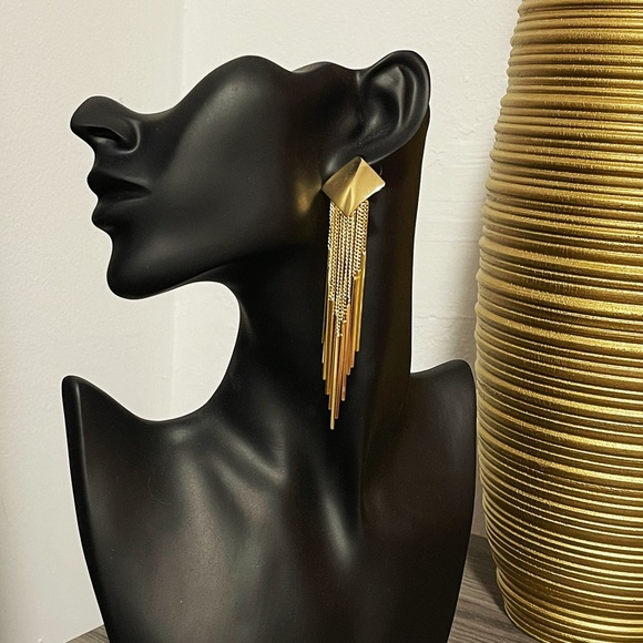 ✨Beautiful Gold Tassel Earrings with S925 Post - Picture 1 of 3